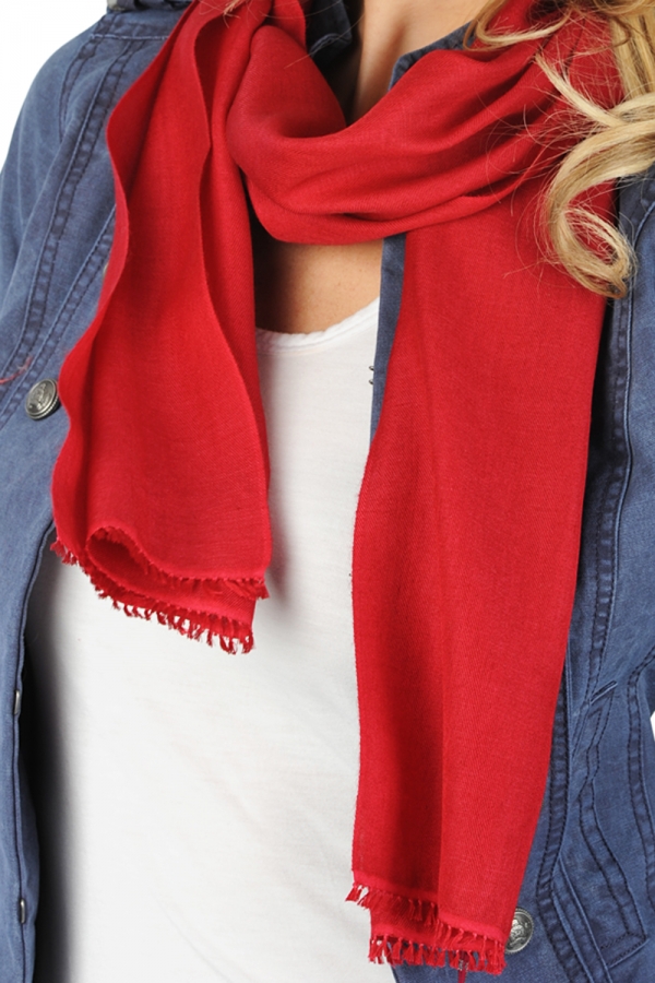 Cashmere & Silk accessories shawls scarva cerise 170x25cm